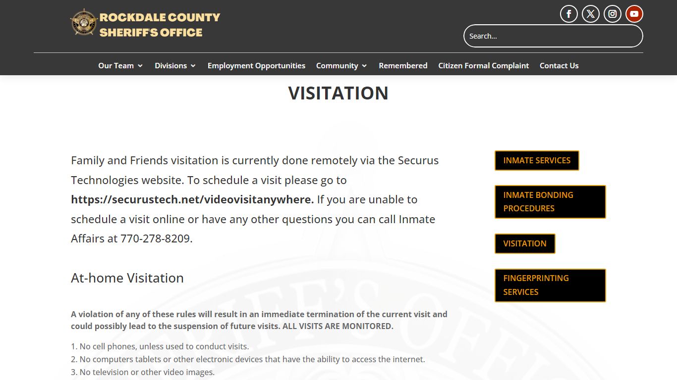 Visitation - Rockdale County Sheriff's Office